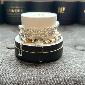 Elegant Silver and Gold Bracelet Set